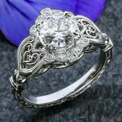Art Deco Style 3CT Lab Created Diamond Openwork Gifts Ring 14k White Gold Finish