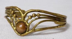Arts & Crafts OOAK Gilded Bronze Dark Ages Cuff Bracelet