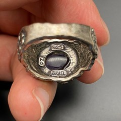 Vintage Israel Amethyst Sterling Silver Ring Size 9.75