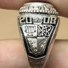REED & CO Sterling 2008 Lab-Created Sapphire School Ring Size 6