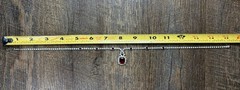 Vintage Faux Ruby White Rhinestone Necklace Silver Tone Wedding Prom Formal 15.5