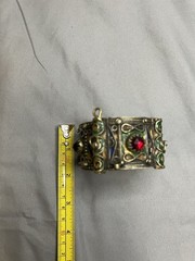 Antique Berber Silver Enamel Cuff Bracelet c.1900 North Africa (Kabyle Attrib.)