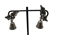 Vintage Screw-Back Taxco Holly Berry Bell Earrings