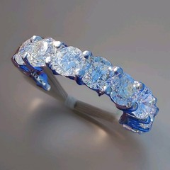 EARTH MINED DIAMOND 5 CARAT Deco Wedding BAND PLATINUM Eternity Anniversary RING