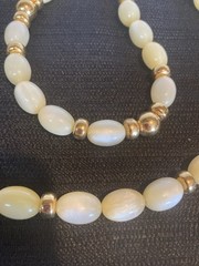 Vintage Napier Lucite Moon Glow Bead Necklace 28 in