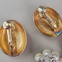 Vintage Clip On Earrings Lot of 4 Marvella Napier Sarah Coventry Faux Pearl