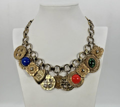 VTG JULIANA D&E Dangling Charm Necklace Pierced Earring Set Ref # 23 Book Pieces