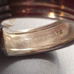 Vintage Avon Silver Plate Spoon Ring Size 8.5 Floral Heart Etched Bypass