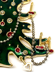 Vintage Signed MMA Metropolitan Museum Of Art Enamel Christmas Tree Brooch Pin