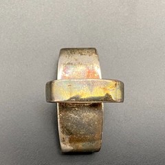 Vintage Modernist Tiger Eye Sterling Silver Dimensional Ring Size 5.25