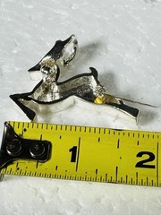Leaping Reindeer Christmas Brooch / Pendant 1.5” VTG Leaping Deer