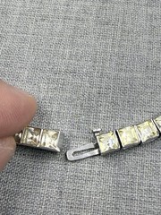 Vintage Dorsons Rhinestone Sterling Silver .925 Necklace 14.5″ (43 Grams)