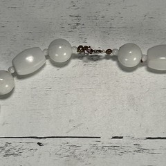 Vintage White Lucite Beaded Necklace 1970s-1980s Costume Jewelry