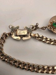 Vintage Signed Barclay Multicolor Crystal, Blue Enamel Floral Charm Bracelet