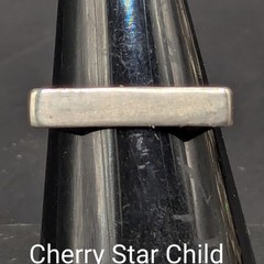 Sterling 925 silver Unusual Flat Bar Topped Ring Band