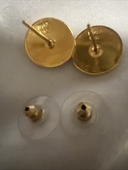 Metropolitan Museum If Art Red Enamel And CZ Pierced Earrings