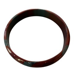 Vintage Retro Stackable Bangle, Brown, Maroon & Blue Plastic Resin Bracelet, 0.5