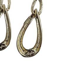 Gold Napier Double Hoop Stud Dangle Drop Earrings Vintage