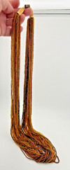 VTG 40 Strand Gold Glass Seed Beads 38″ Long Opera Length Necklace Barrel Clasp