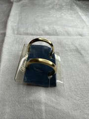 VTG NWT Whiting & Davis Gold Tone Hoop Clip Earrings Quiet Luxury Mod Chic