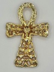 Alexis Kirk Ankh Cross Necklace/Brooch possibly made by Juliana d&e