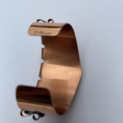 Vtg Renoir Copper Cuff Bracelet Mid Century Modern Wide Scroll Ribbon Signed MCM