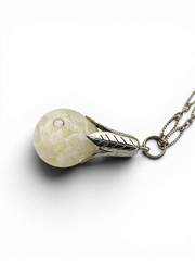 Vintage Floating Opal Sterling Silver Pendant Necklace 30mm 24 Inch Chain