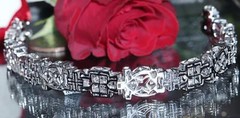 14k 585 white gold bracelet 5.50ct diamond 8.5″ vintage handmade 44.7gr C-62