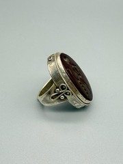 Ancient Greek Mythology Hermes Mercury Intaglio Carnelian Sterling Silver Ring