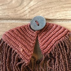 Vintage Tribal￼ Brown Naga Bead Necklace, India Quarter Coin Closure