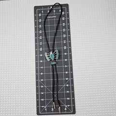 Vintage Bolo Tie Eagle Thunderbird Turquoise Silver Green & Black Enamel Design