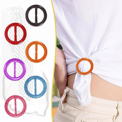 12PCS Silk Scarf Ring Clip T-shirt Tie Clips for Women Fashion Resin Ring Scarve