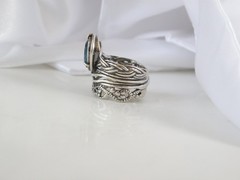 OrPaz 925 Sterling Silver London Blue Topaz Organic Ring Size 6