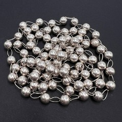 Vintage Sterling Silver 925 Long Bead Chain Necklace 145cm 83g Italy Estate