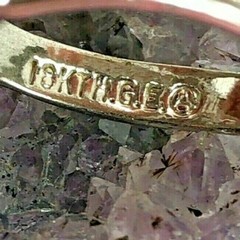Vintage 18KT H.G.E. A 4mm Clear Gemstone Cluster Ring Size 7