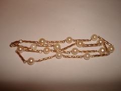 Vintage 6.2mm Round Beaded Pearl 16.5″ Necklace Choker 14kt Yellow Wire Gold
