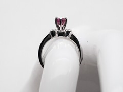 $5000 1.50ct Natural Pink Sapphire VS G Diamond 18k White Gold Platinum Ring 7g