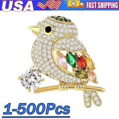 Sparkling Magpie Bird Brooch Pin-Rhinestone Crystal Jewelry Women Dress/Coat Lot