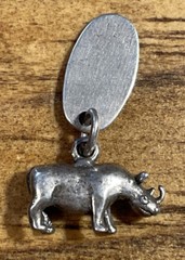 Silvertone Great Adventure Theme Park Rhinoceros Charm