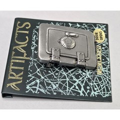 JJ Safe Door Opens Pewter Brooch Gold Tone Money Bag Inside