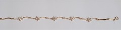 Vintage Signed 925 R China Gold CZ Flower Link Tennis Bracelet 7.5 in – 8.5in