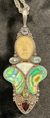 VINTAGE SAJEN MOON GODDESS 925 Sterling silver pendant and necklace