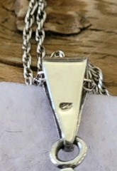 VTG Sterling Silver 925 Orthoceras Fossil Pendant W/ 20″ Rope Chain Necklace