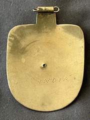 Vintage Enamel Pendant Of A Turtle On Brass, Unisex For Child Or Adult, India