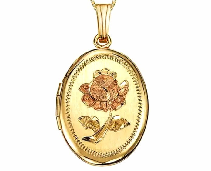 Vintage Marathon 14K Gold Filled Rose Locket – Original Antique Estate Piece
