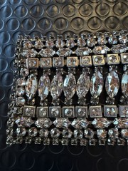 SORRELLI Signed Vintage Clear Crystal Cluster Prong Closure Bracelet BSP27ASSSH