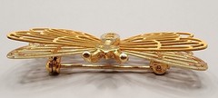 Lot 3 Vintage Butterfly Brooches Pins Gold Tone Enamel Signed AAi Filigree Set