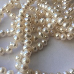 Opera Length (100″ Long) Natural Pearl Necklace Approx. 450+ Pearls, Average 4MM