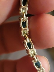 Avon Vintage Tennis Bracelet Silver Tone With Blue Stones