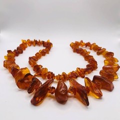 Vintage Authentic Genuine Nugget Amber Beads Necklace 33 in 83 g